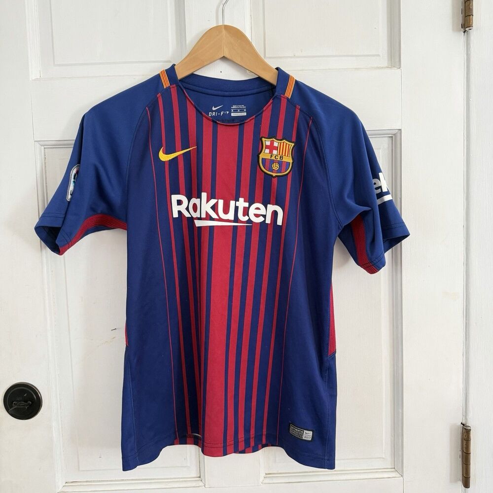 Nike FC Barcelona Lionel Messi #10 Youth Size 28 Jersey 2017 2018 Dri-FIT La Lig